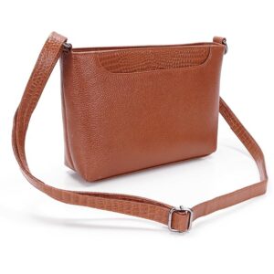 Women Leather Sling Bag Tan Party Wear