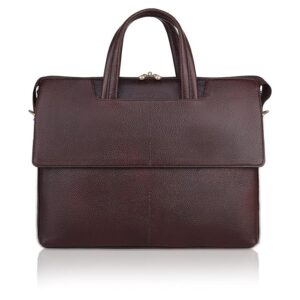 Brown Leather Laptop Bag Double Flap