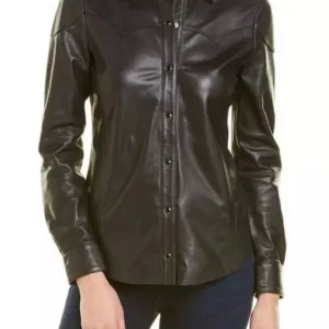 Women Leather Shirt Causal Winter party