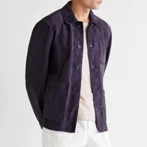 Men's Suede Leather Causal Shirt