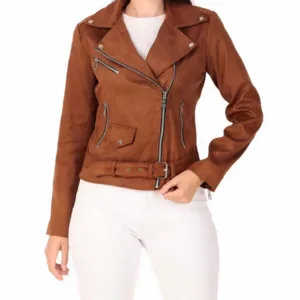 Motorcycle Biker Suede Leather Women