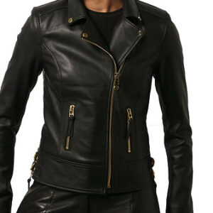 Women Motorcycle Biker Jacket Leather
