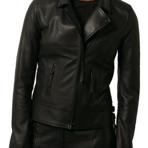 Biker Jacket Women Leather Black Motorcycle