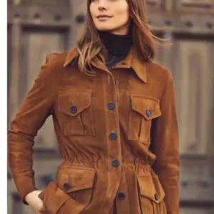 Stylish Jacket Women Suede Leather Tan Winter