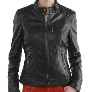 Women Leather Jacket Black Winter