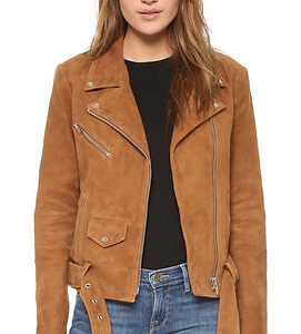 Women Leather Suede Jacket Biker