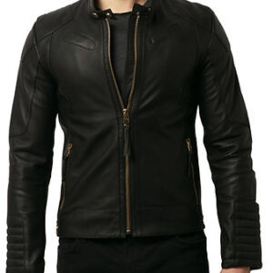 Men Leather Jacket Biker Winter