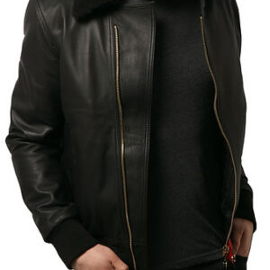 Motorcycle Biker Jacket Leather Men Black