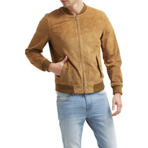Men's Winter Suede Leather Jacket Biker