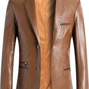 Men Genuine Leather Blazer Party Wear Coat
