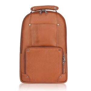 Classic Leather Travel Backpack Professional Designer Six Button Backpack Tan