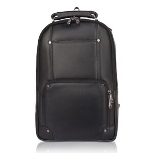 Backpack Bag Expandable Casual Stylish Backpack Black Leather Six Button