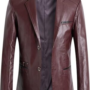 Men Handmade Classic Blazer Leather Coat