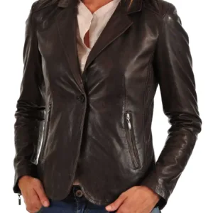 Women's Real Lambskin Leather Blazer
