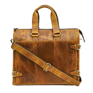 Buckle Crunch Leather Office Bag
