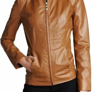 Women Leather Handmade Biker Slim Fit Jacket