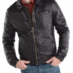 Black Men Lambskin Jacket Leather