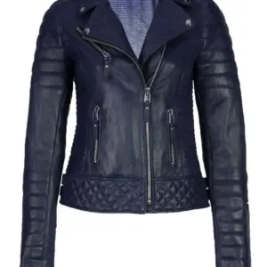 Motorcycle Women Leather Biker Jacket