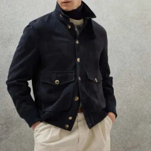 Men Leather Suede Shirt