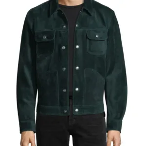 Men Suede Leather Causal Shirt Jacket
